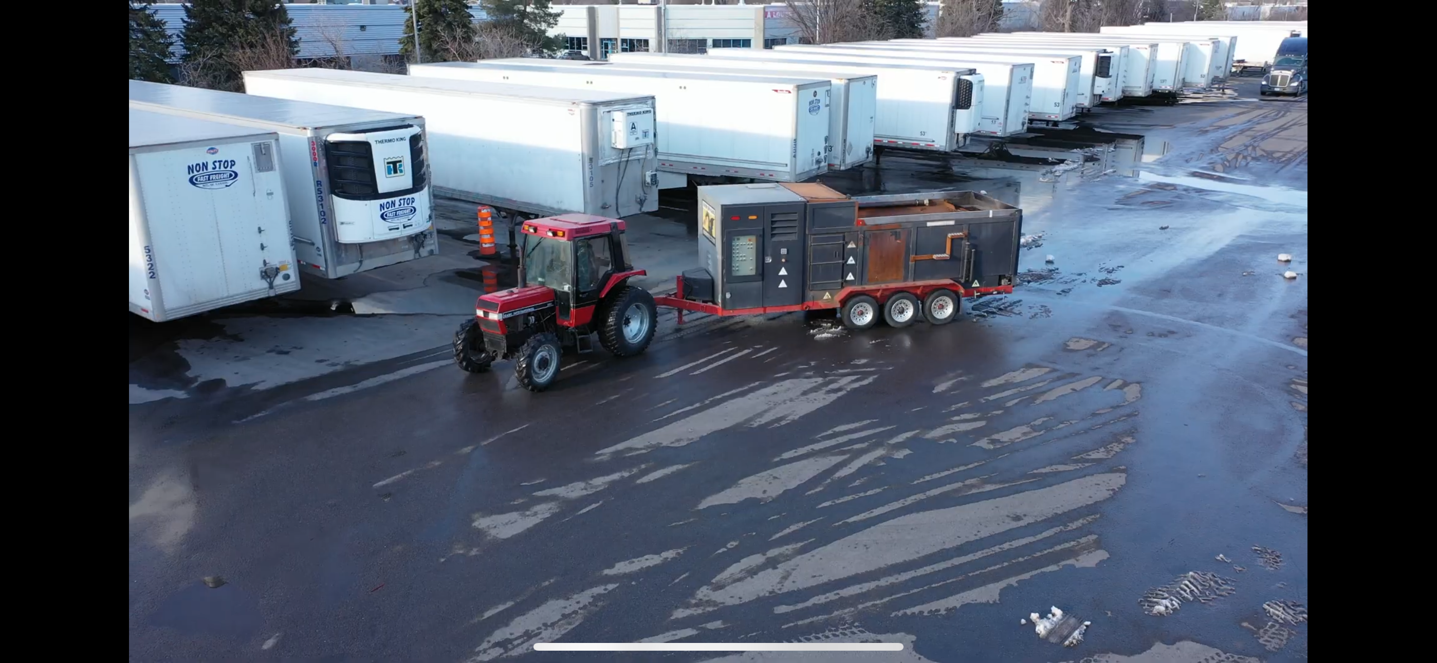 Tractor towing Snow Dragon