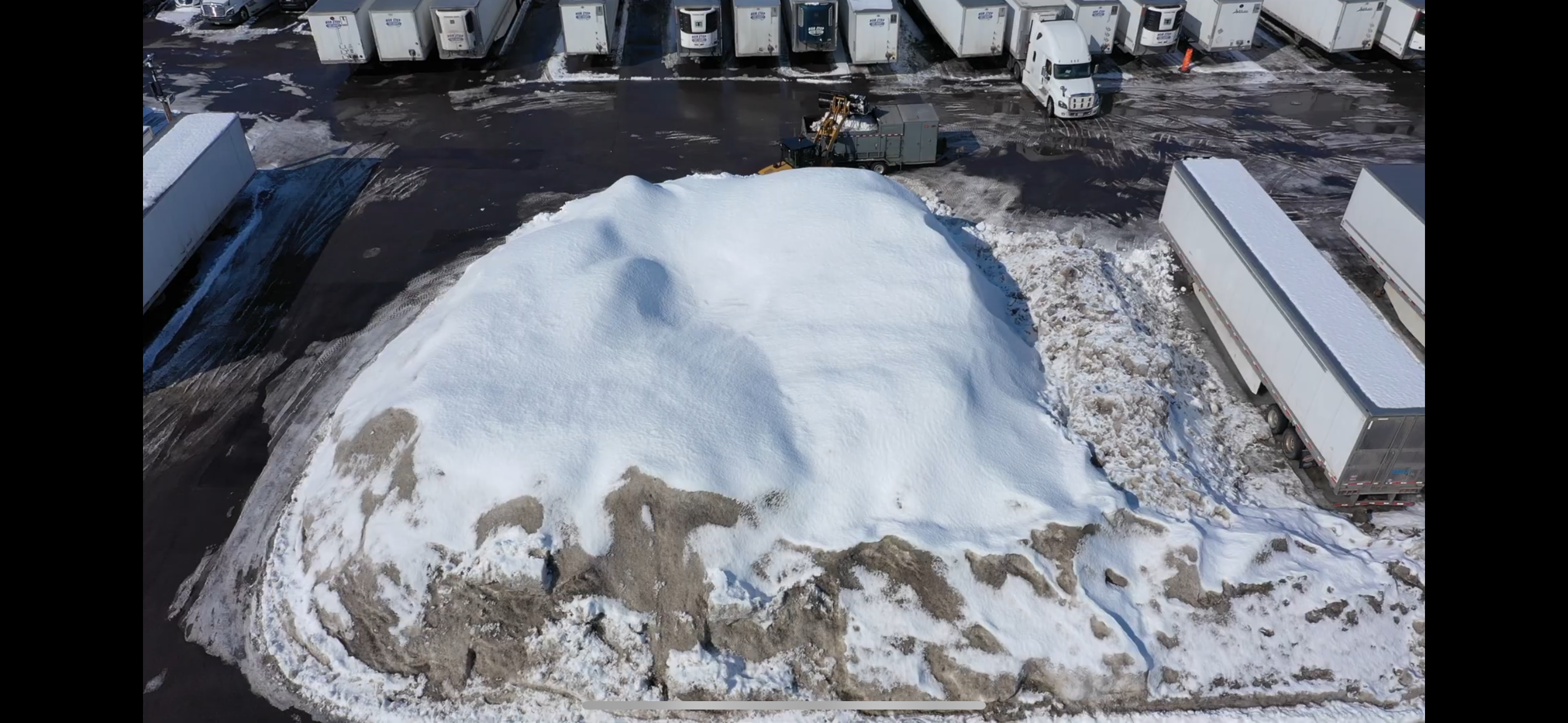 Snow pile melting
